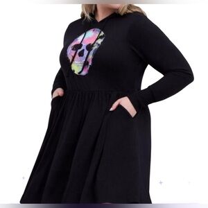 Torrid graphic hooded dress with pockets NWT